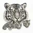 tiger and 2 cubs tattoo design idea