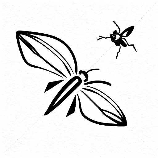 firefly bug with the letter T tattoo design idea