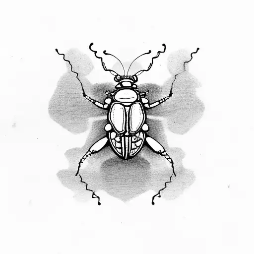 firefly bug with the letter T tattoo design idea