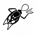firefly bug with the letter T tattoo design idea