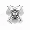 firefly bug with the letter T tattoo design idea