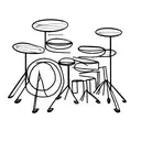drums and music  tattoo design idea