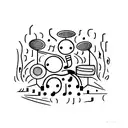 drums and music  tattoo design idea
