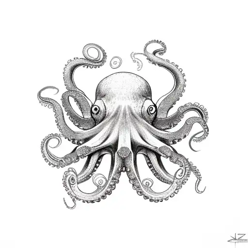 octopus, small spider, chaos tattoo design idea