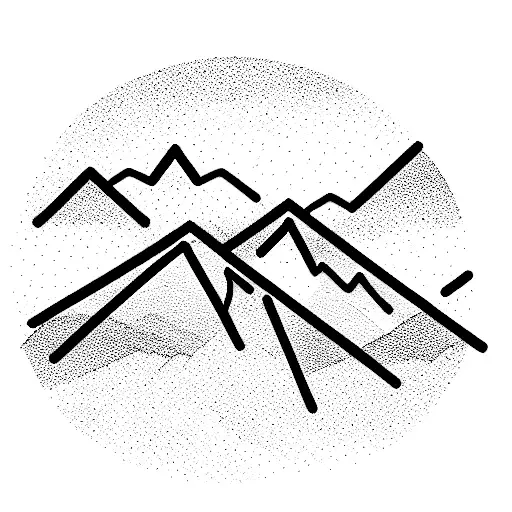 mountains slihouette line that merges into heartbeat pulse graphic line tattoo design idea