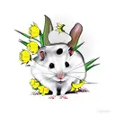 Hamster with Daffodils tattoo design idea
