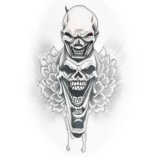 bone joker full sleeve tattoo tattoo design idea