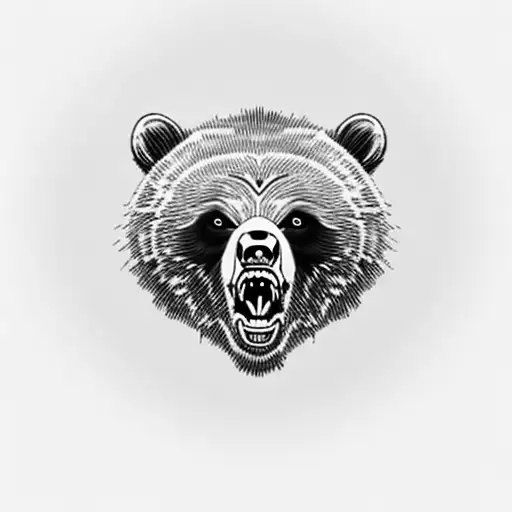 grizzly bear cub face. tattoo design idea