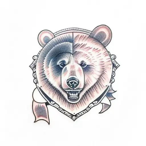 two bear cub faces  tattoo design idea