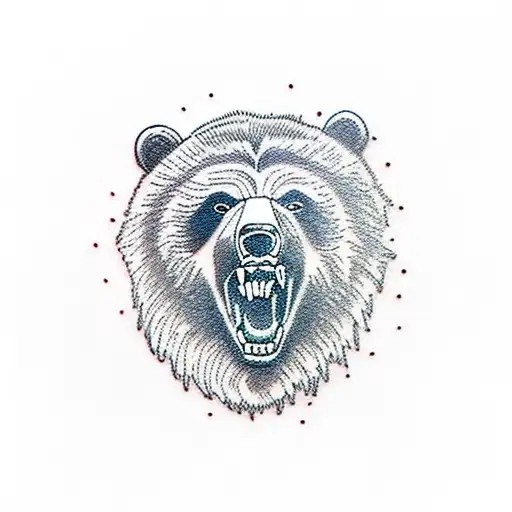 grizzly bear cub face tattoo design idea