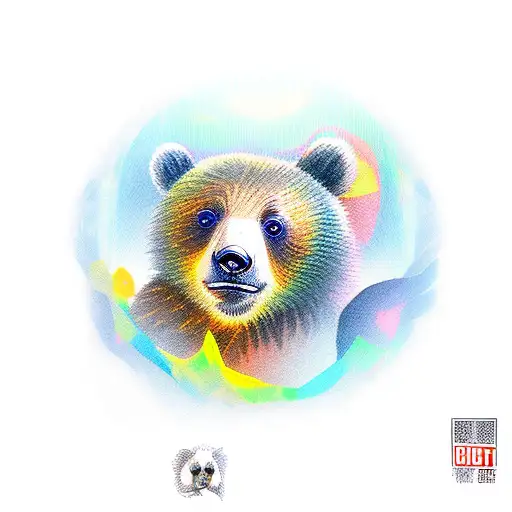 bear cubs. face only tattoo design idea