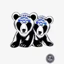 bear cubs. face only tattoo design idea