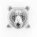 two bear cub faces with smiles tattoo design idea
