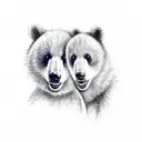 two bear cub faces with smiles tattoo design idea