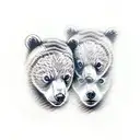 two bear cub faces  tattoo design idea