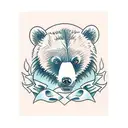 bear cub tattoo design idea