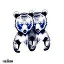two bear cub faces tattoo design idea