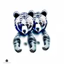 two bear cub faces tattoo design idea