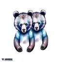 two bear cub faces tattoo design idea