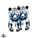 two bear cub faces tattoo design idea