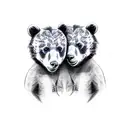 two bear cub faces tattoo design idea