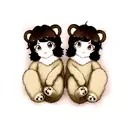 two bear cubs. face only tattoo design idea