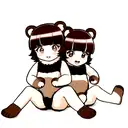 two bear cubs. face only tattoo design idea