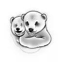 two bear cub faces with smiles tattoo design idea