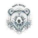 two bear cub faces with smiles tattoo design idea