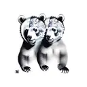 two bear cub faces tattoo design idea