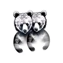 two bear cub faces tattoo design idea