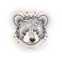 twin bear cub faces tattoo design idea