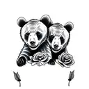 bear cubs. face only tattoo design idea