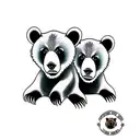 bear cubs. face only tattoo design idea