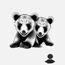 bear cubs. face only tattoo design idea
