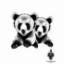 bear cubs. face only tattoo design idea