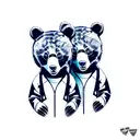two bear cub faces tattoo design idea
