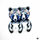 two bear cub faces tattoo design idea