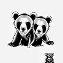 bear cubs. face only tattoo design idea