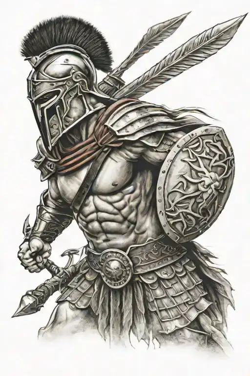 Spartan warrior tattoo design idea