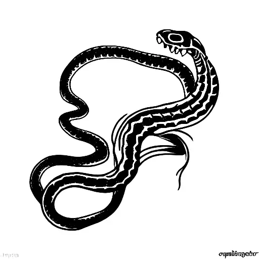 snake skeleton tattoo design idea