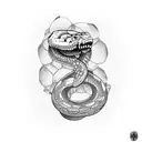 snake skeleton tattoo design idea