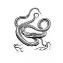 snake skeleton tattoo design idea