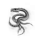 snake skeleton tattoo design idea