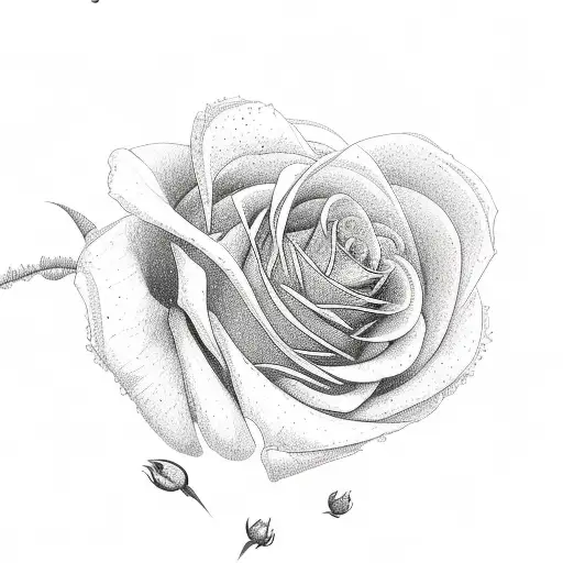 Aster violets and roses tattoo design idea