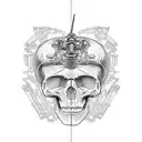 Skeleton made of Motorcycle parts  tattoo design idea