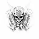 Skeleton made of Motorcycle parts  tattoo design idea