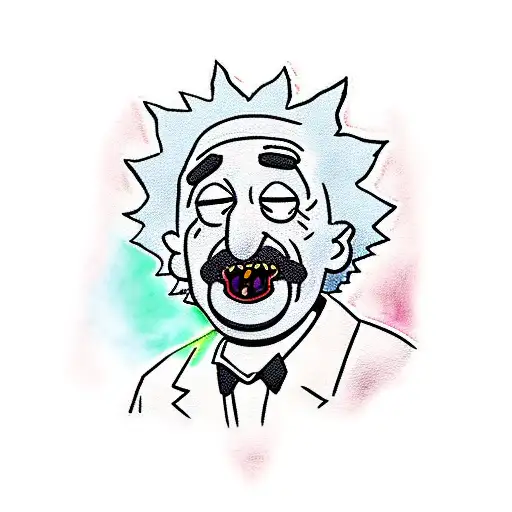 Einstein and Rick and Morty  tattoo design idea