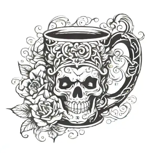 coffee mug tattoo design idea