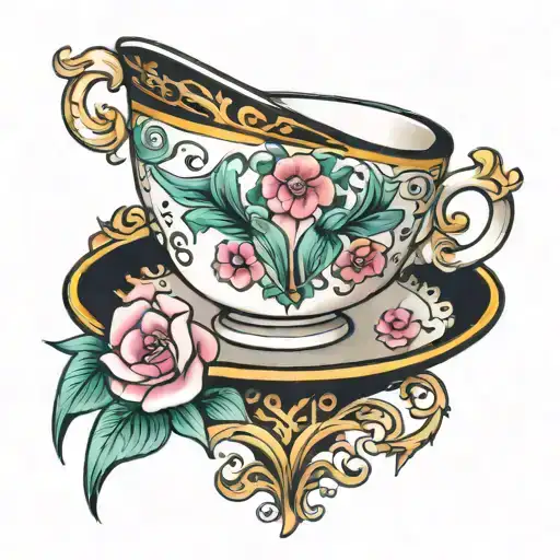 teacup tattoo design idea